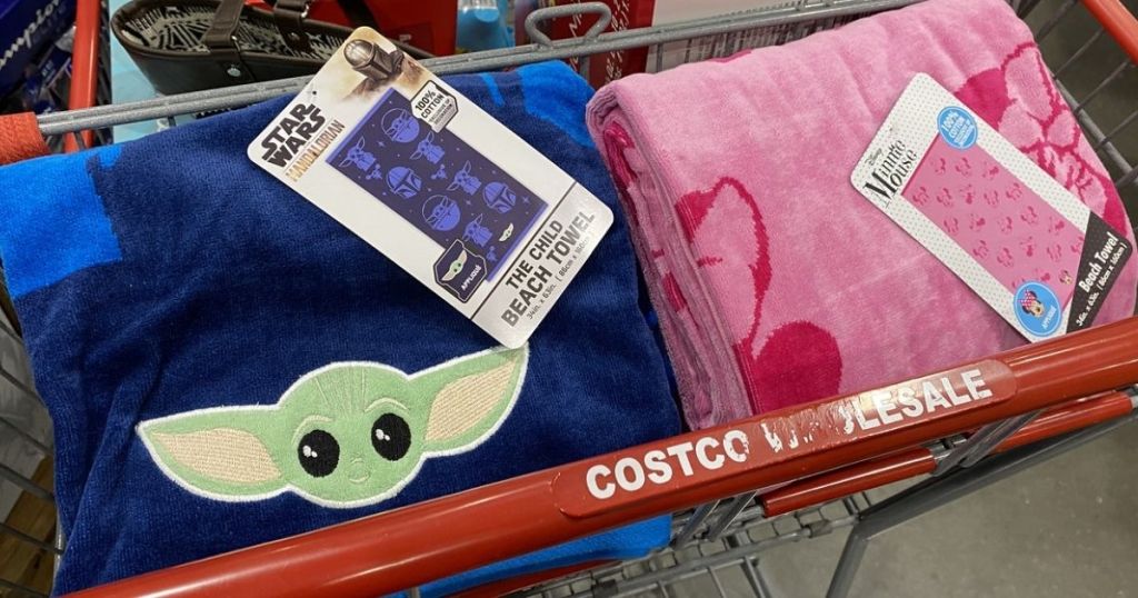 Disney Beach Towels in Costco Cart
