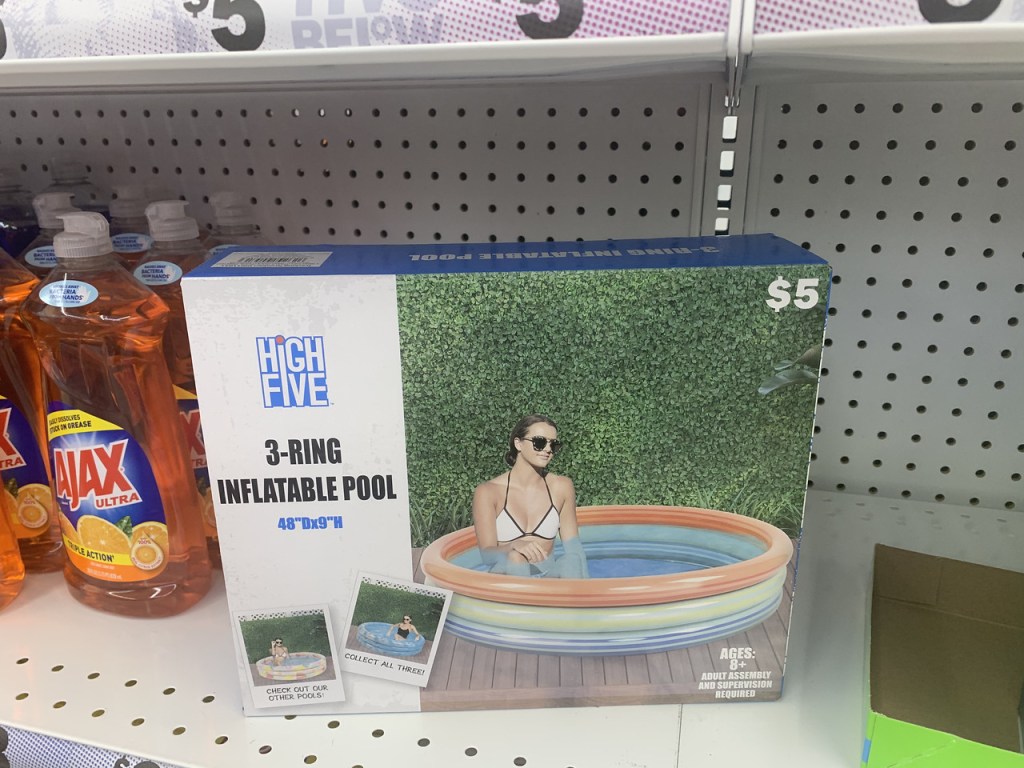 3-Ring Inflatable Pool on store shelf