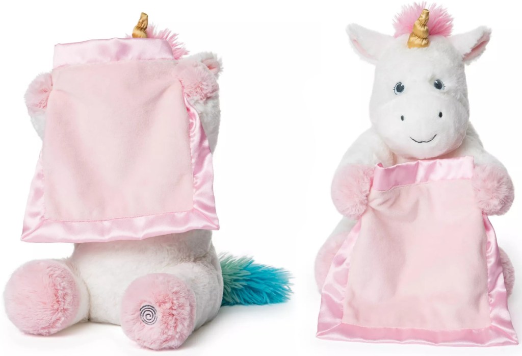 plush unicorn with blankie