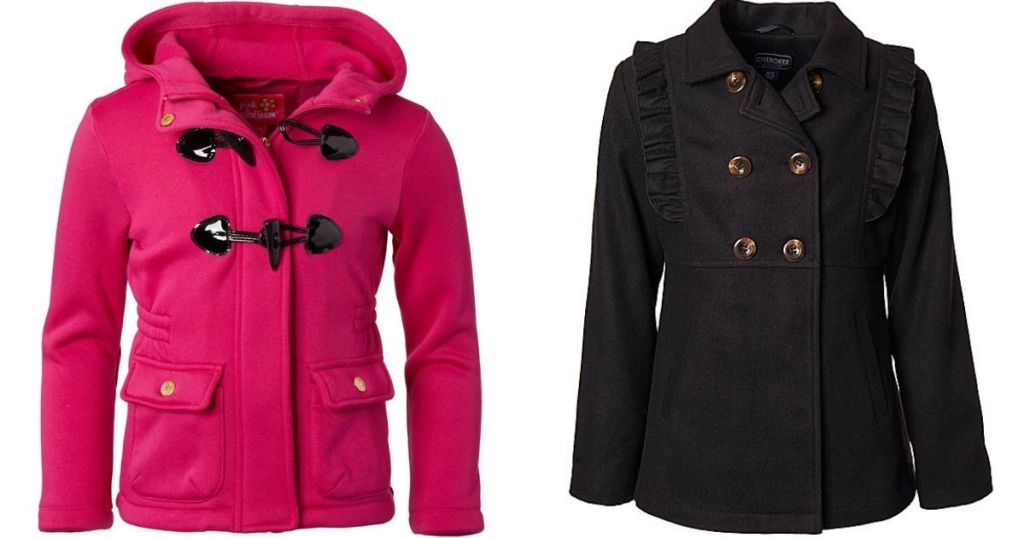 pink jacket and a black jacket