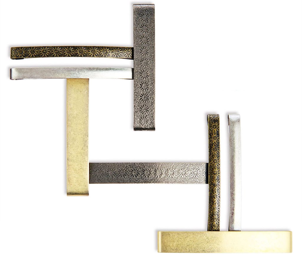 set of metallic hair clips