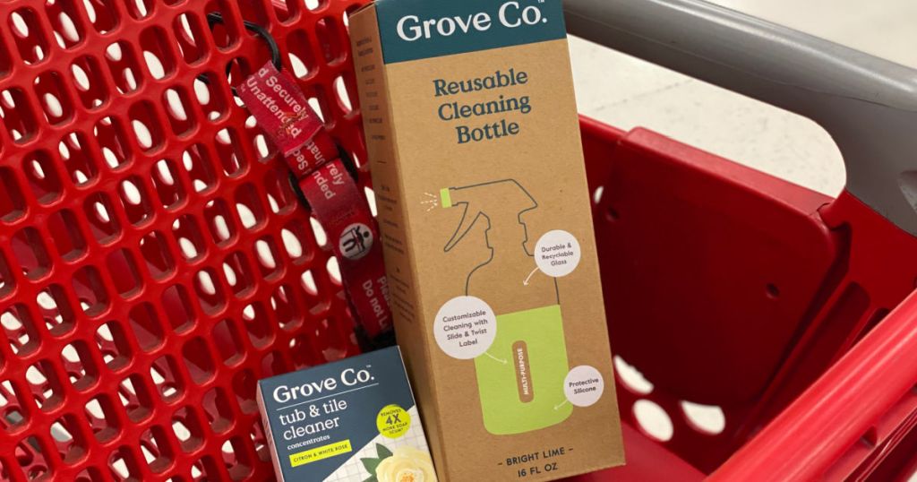 brown box in red cart