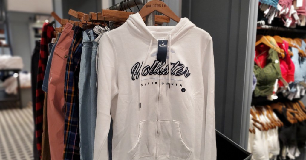 white and black hollister hoodie