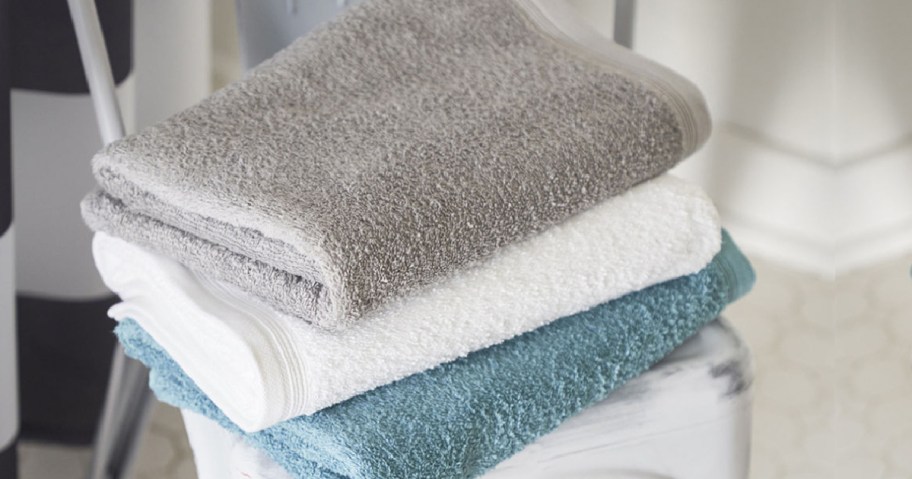 stack of bath towels