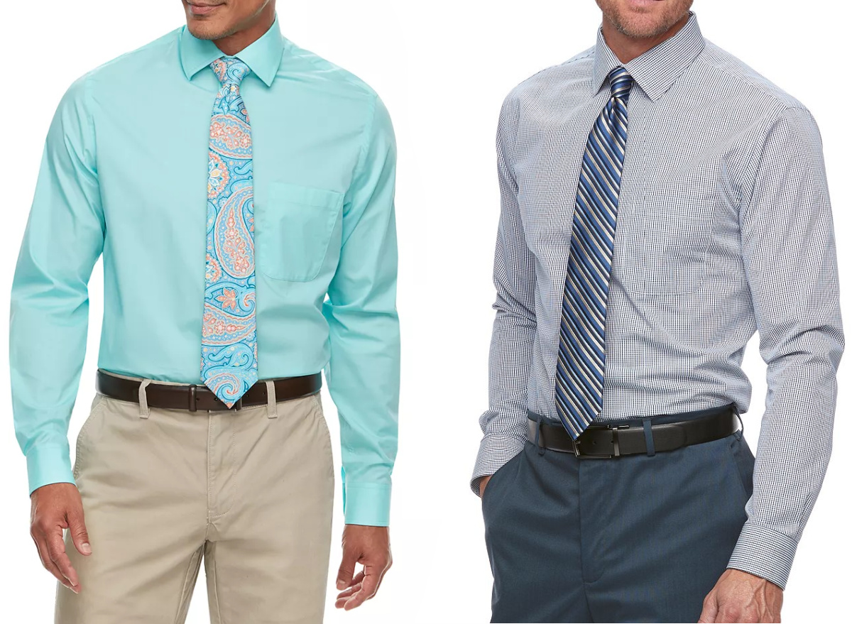 kohls mens dress shirts and ties