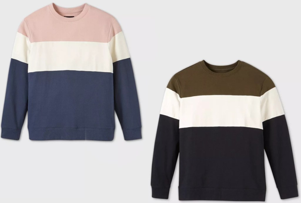 two styles of mens sweaters