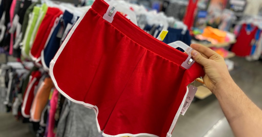women's shorts on a hanger