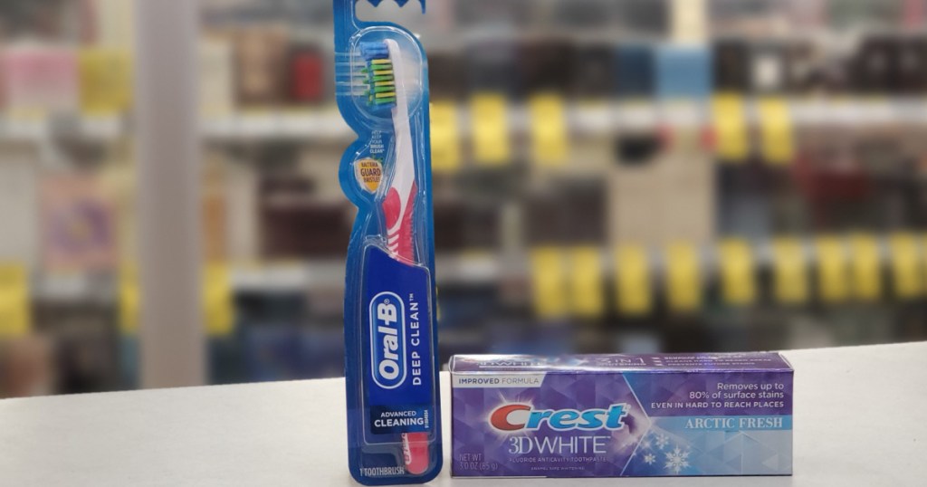 Oral B deep clean toothbrush on display in-store