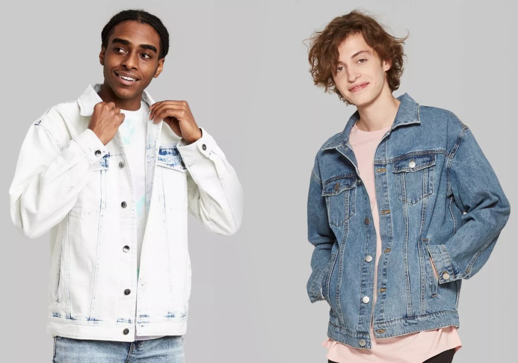 two styles of men's denim jackets