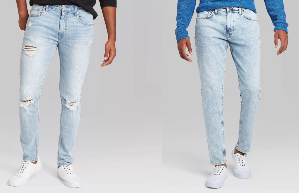two styles of men's jeans