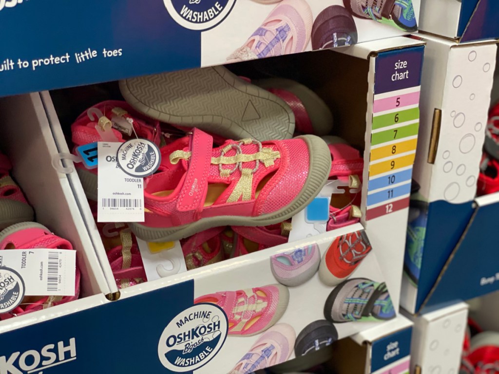 Oshkosh B'gosh sandals on display in-store