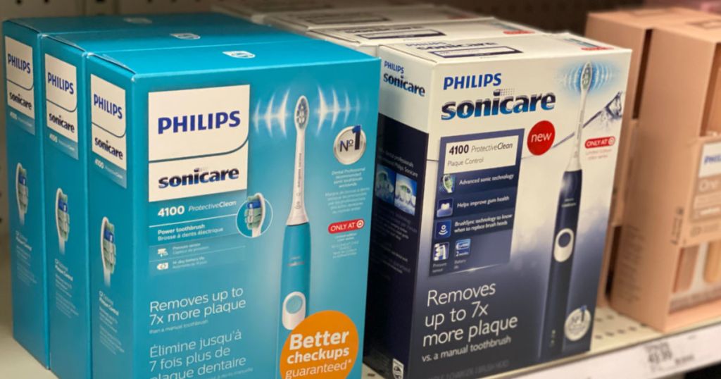 electric toothbrushes on shelf