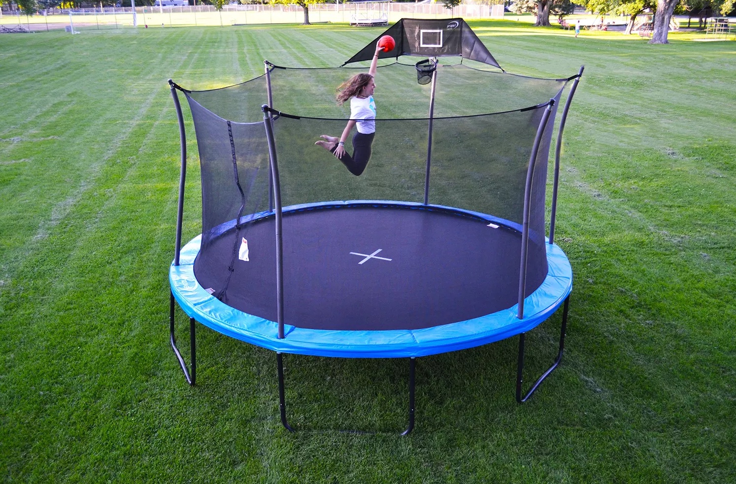 Sam's club trampoline with basketball hoop sale