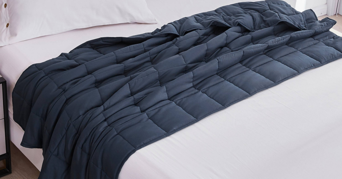 Microfiber 12Pound Weighted Blanket Only 19.99 on