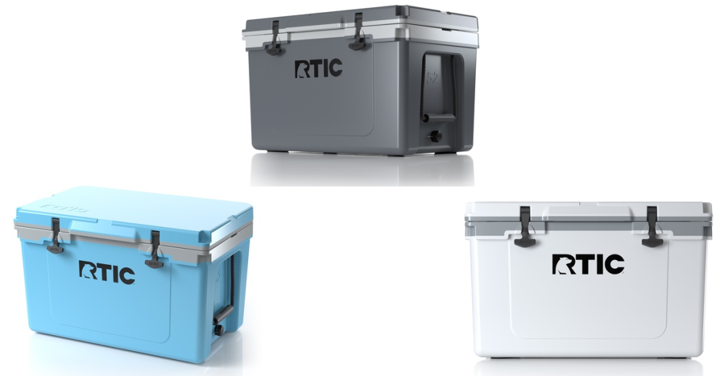 RTIC coolers in three colors