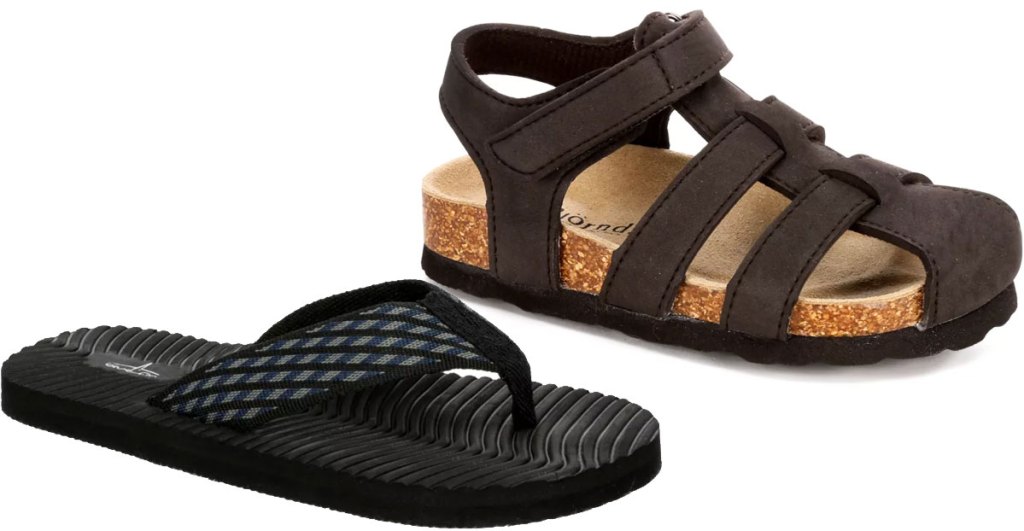 two pairs of boys sandals