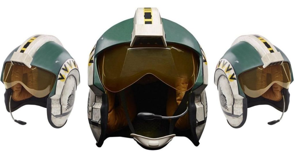 3 views of Star Wars Wedge Antilles Helmet