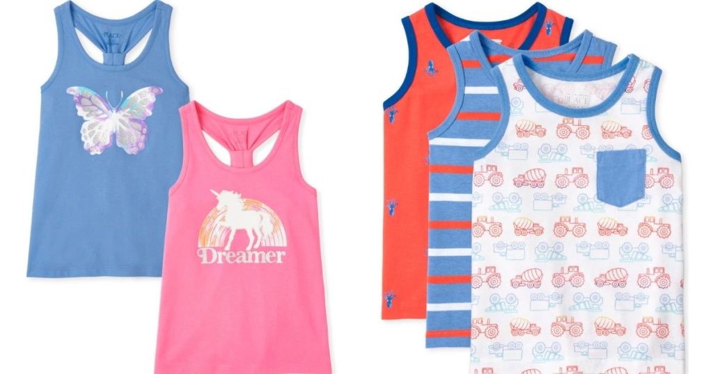 two sets of The Children's Place kids tanks