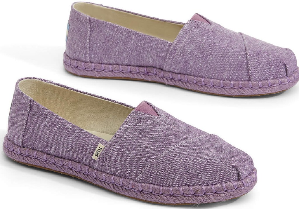 toms women's purple slip on shoes