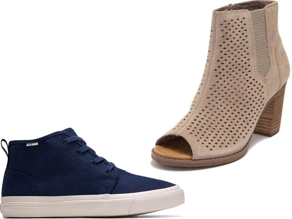 Tom's boys sneakers and women's perforated bootie