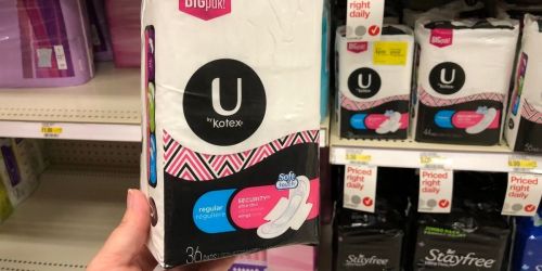 *HOT* U by Kotex Security Pads 36-Count Packs Only $1.37 Each at Walgreens (Reg. $6.50)