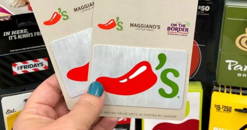 hand holding chilis gift cards