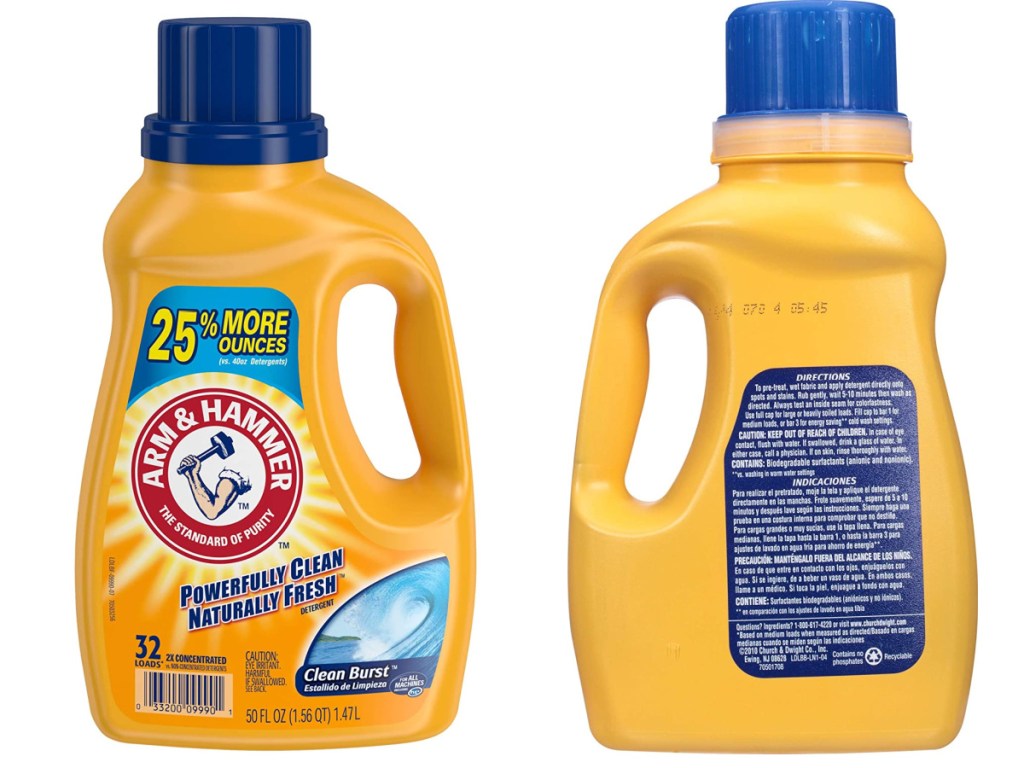 arm and hammer back and front