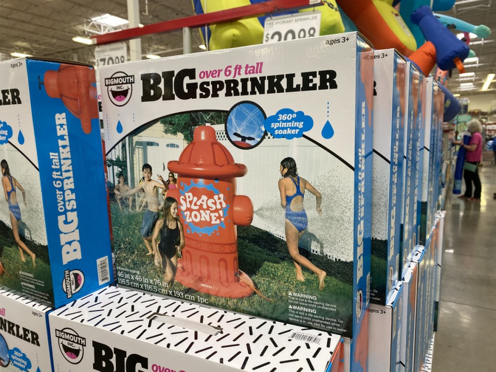 boxed up sprinkler on store display