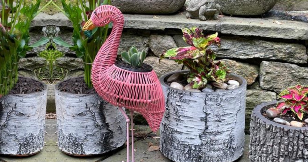flamingo planter