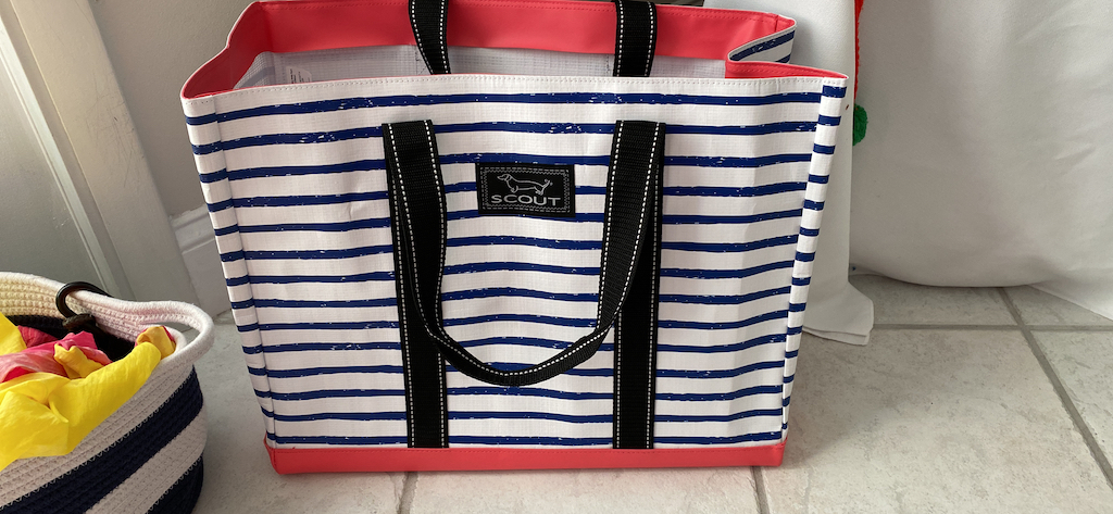 Large Scout striped bag of floor 