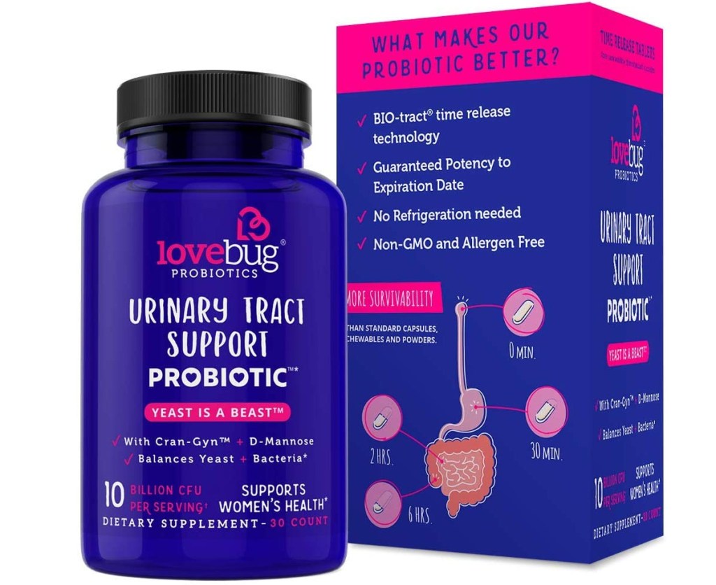 bottle of women's probiotic supplements