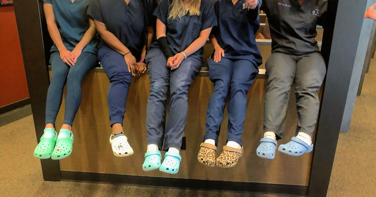 share a pair with healthcare crocs