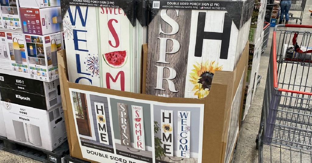 store display of porch signs