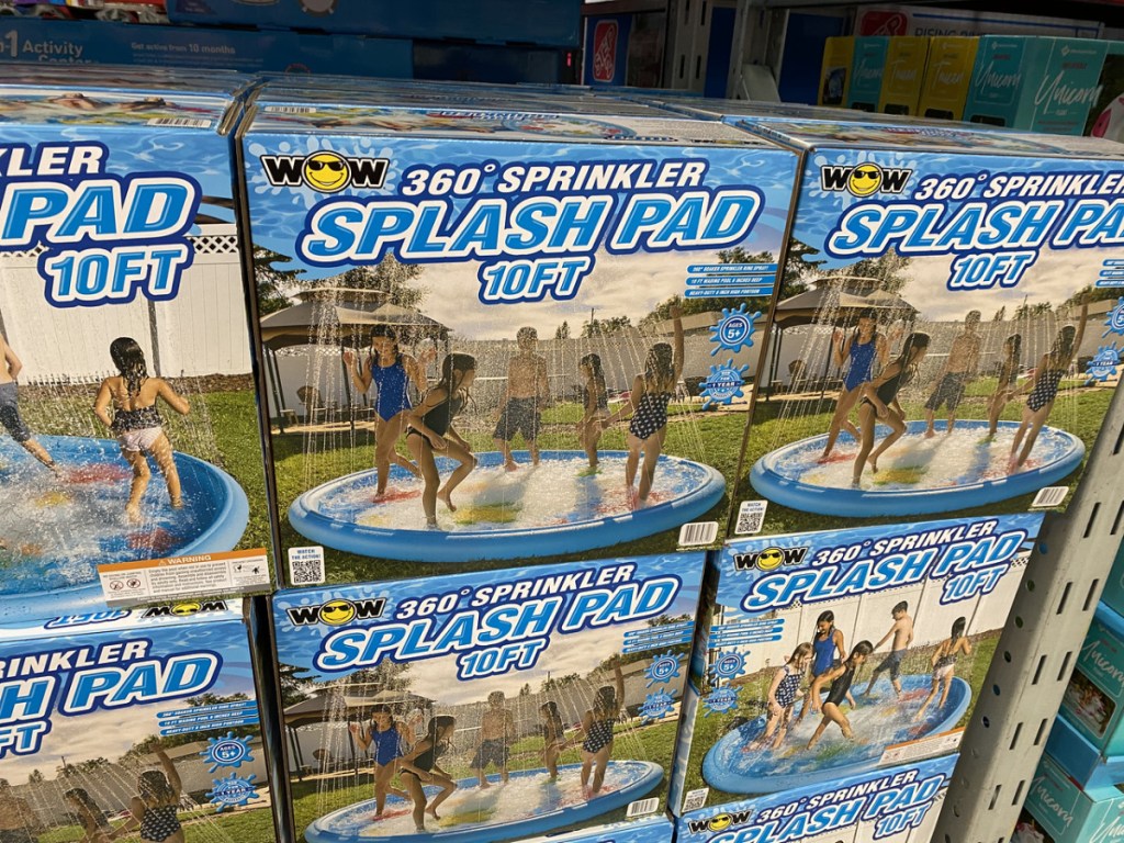 boxes in store that hold kids splash pads
