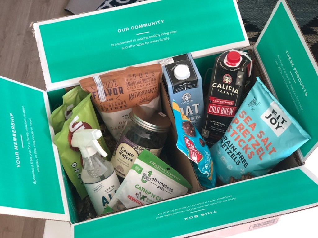 box full of Thrive Market groceries