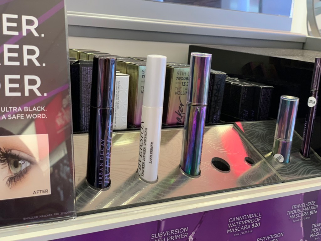 store display with mascara