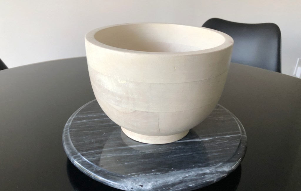 light wooden bowl