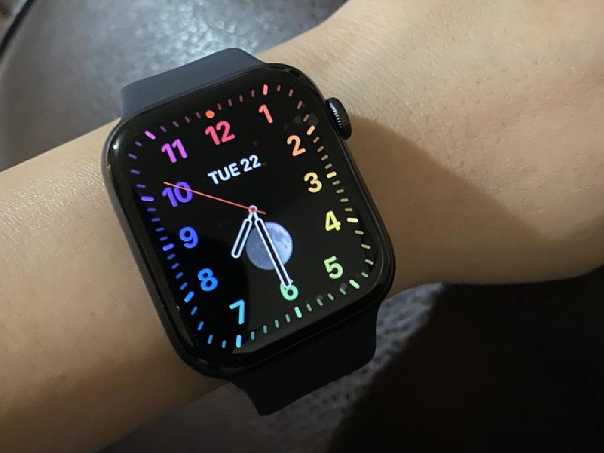 close up of wrist with an apple watch