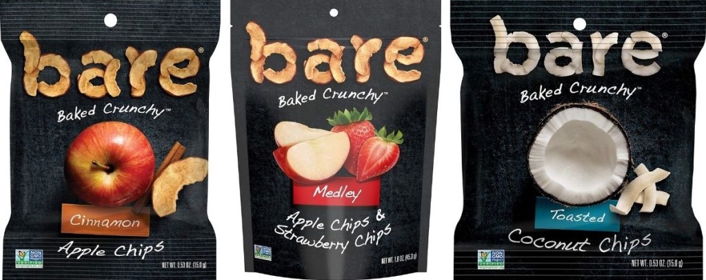 three bags of baked fruit