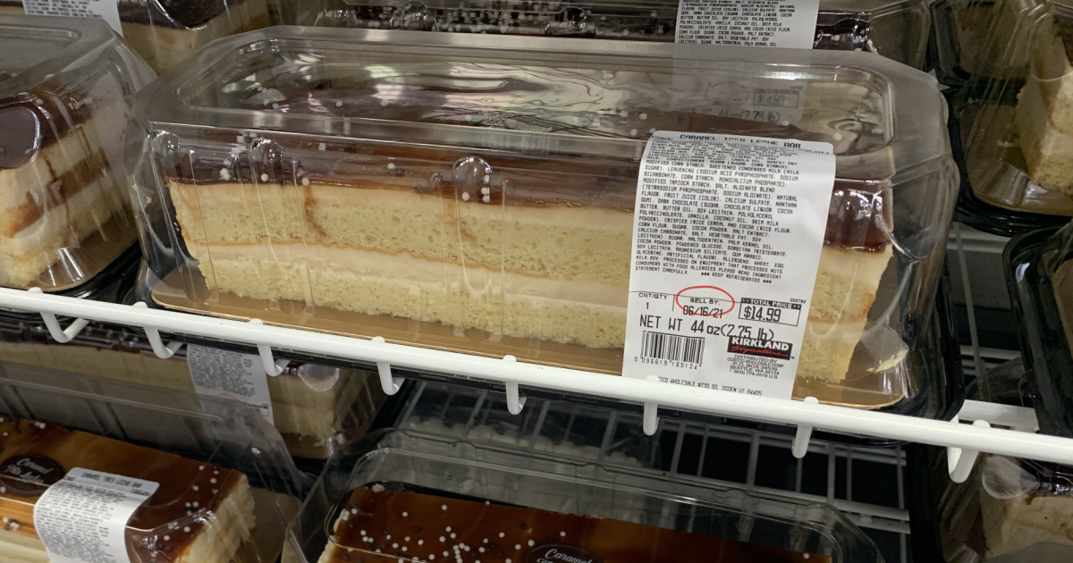 Caramel Tres Leche Cake on display in Costco