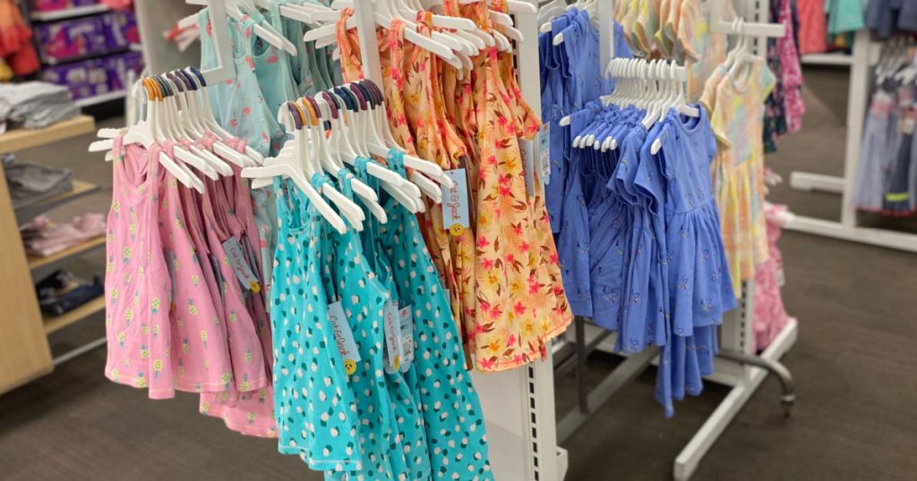 girl's dresses on rack 