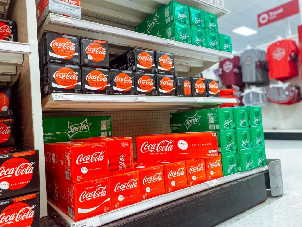 display of Coca Cola sodas at Target