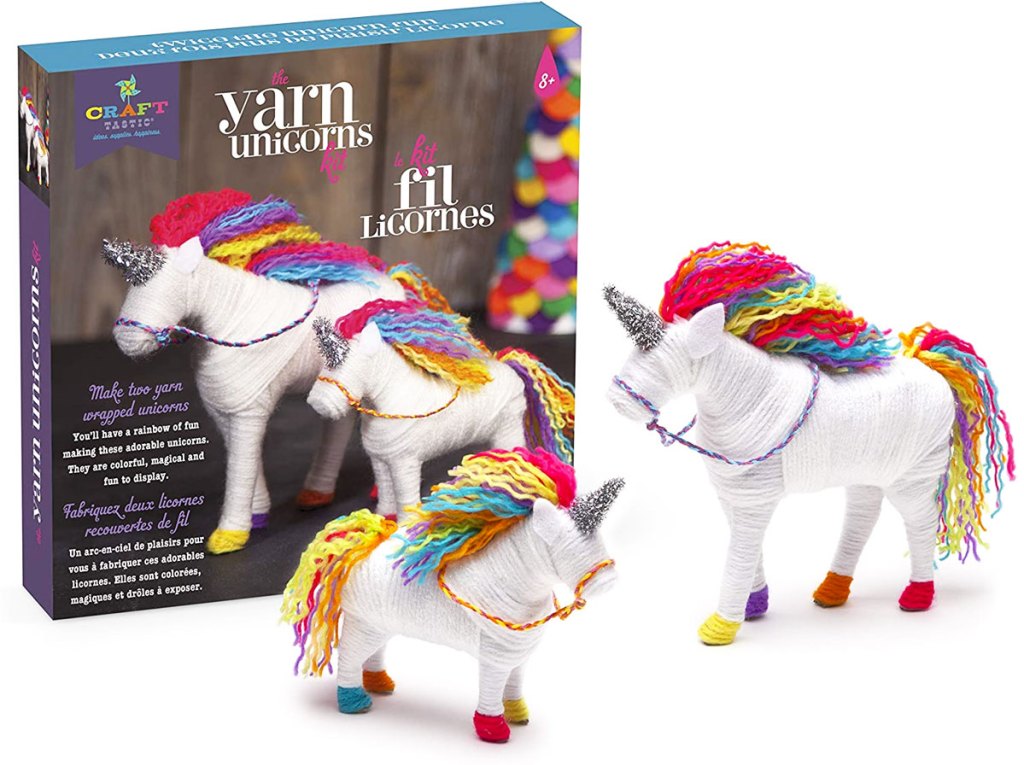 yarn wrapped unicorns craft kit