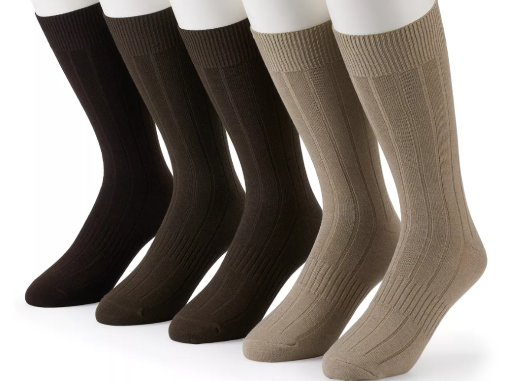 row of men's socks