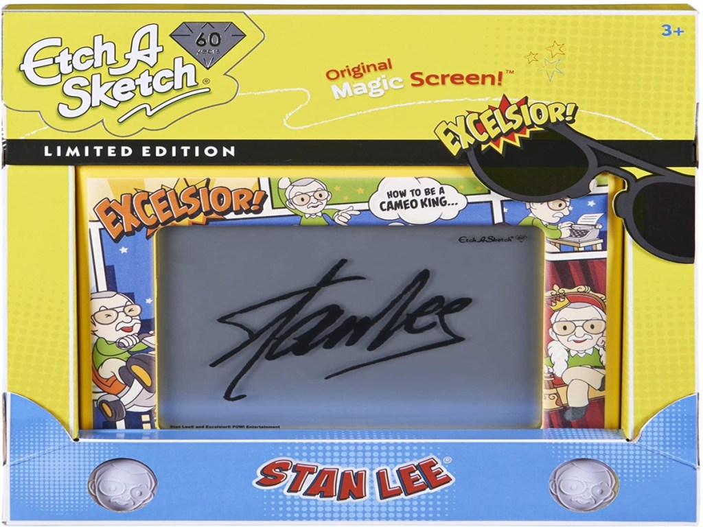 Etch A Sketch Stan Lee Edition in yellow packaging
