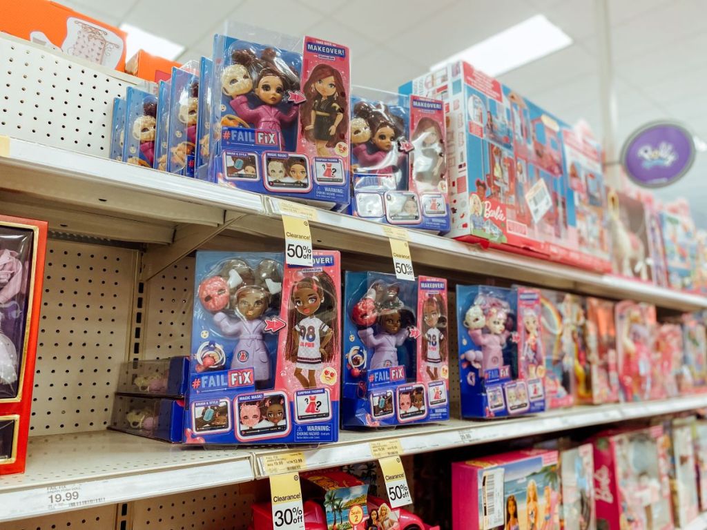 Fail Fix Dolls on a shelf at Target