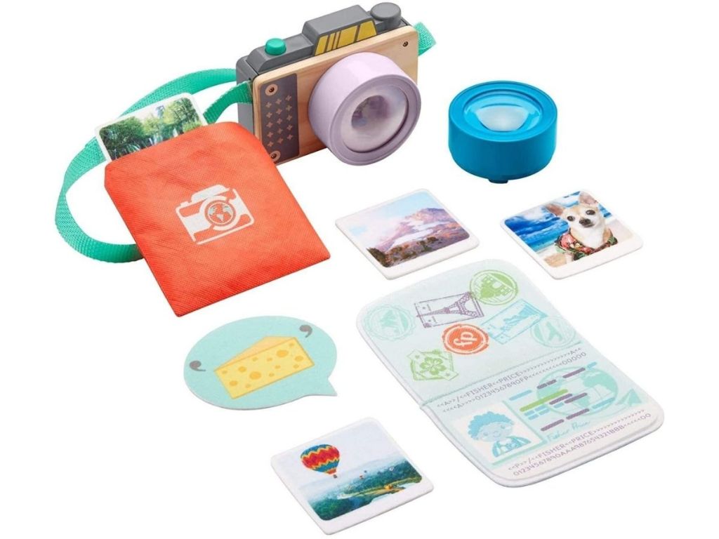 wooden camera and accessories
