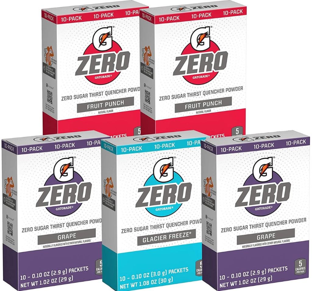 boxes of Gatorade G-Zero Powder