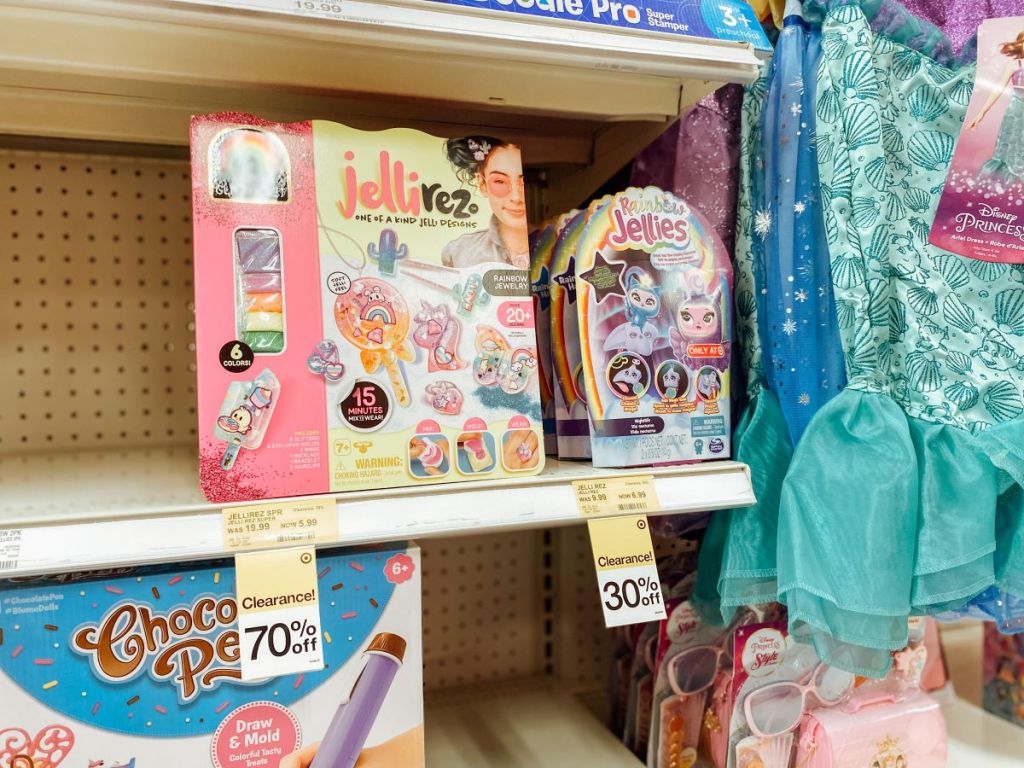 Jelli Rez Super Glitter Rainbow Pack on a shelf at Target