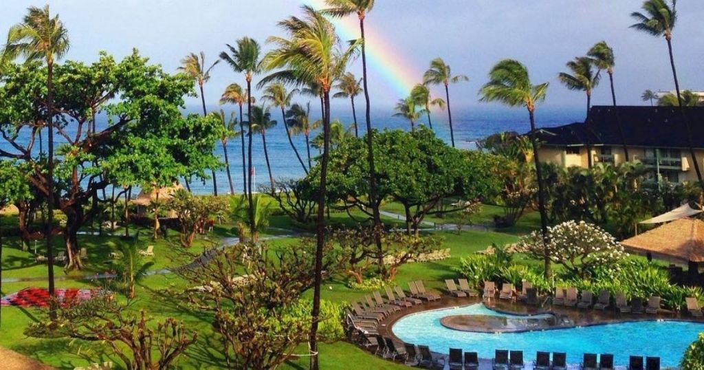 Hawaii hotel surrounded by trees